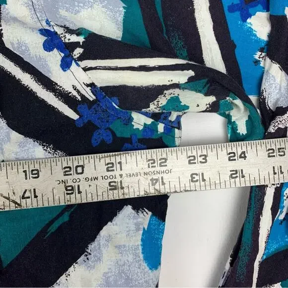 Wrangler mens 16.5 Large cowboy cut blue black Aztec print long tail vintage yel - Picture 8 of 9